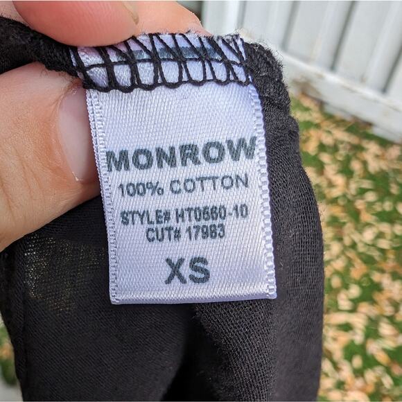 Monrow (Revolve) Embellished 100% Cotton Stretchy Black Tank Top, size XS - Picture 4 of 8